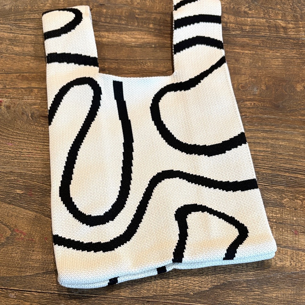 Fabric Stylish Black and White Clutch